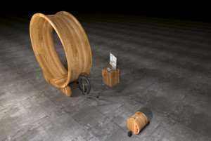 Human-sized hamster wheel render