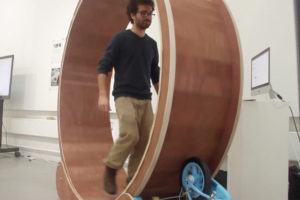 Giulio on the Human-sized Hamster Wheel