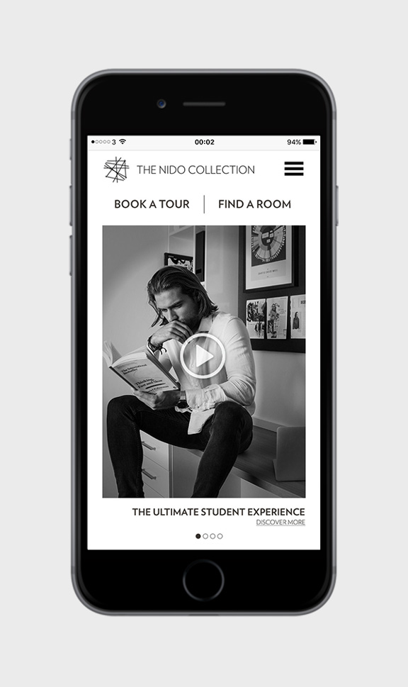 The Nido Collection Website Mobile