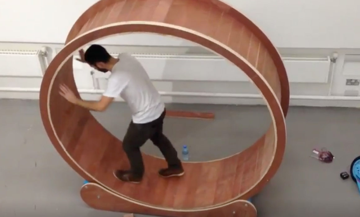 First test of Human-sized Hamster Wheel