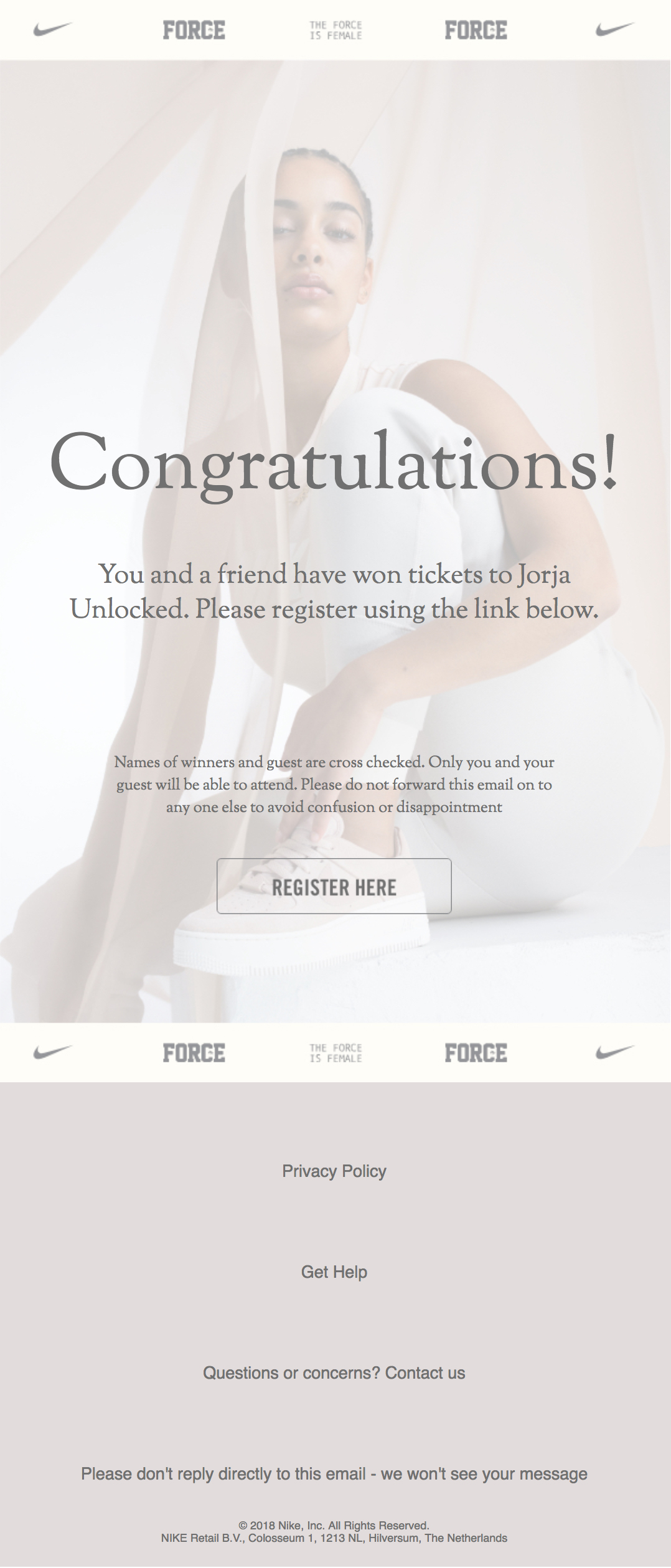 Jorja Smith Unlocked - Winner emailer